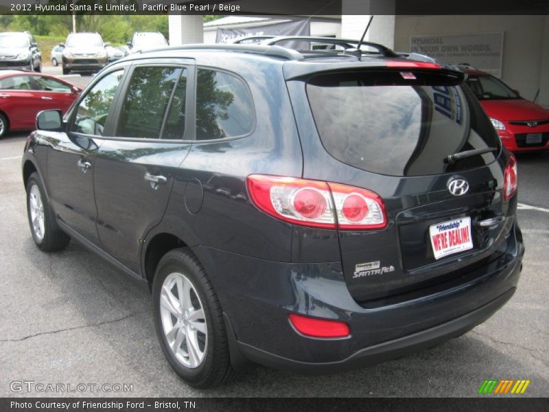 Pacific Blue Pearl / Beige 2012 Hyundai Santa Fe Limited