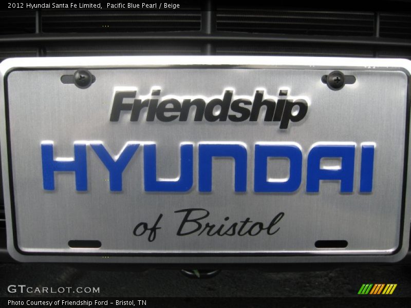 Pacific Blue Pearl / Beige 2012 Hyundai Santa Fe Limited