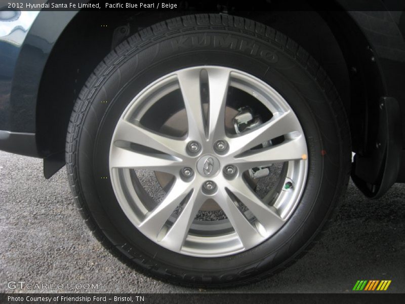 Pacific Blue Pearl / Beige 2012 Hyundai Santa Fe Limited