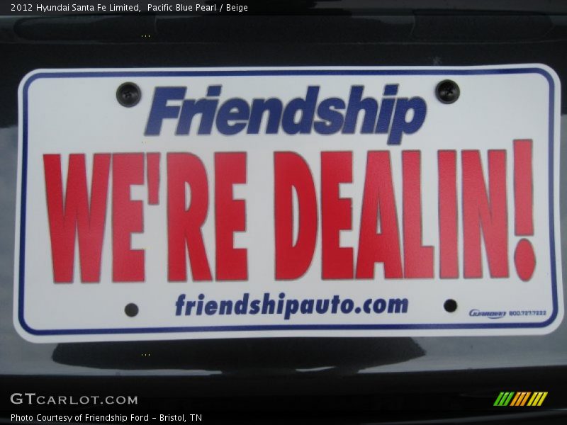 Pacific Blue Pearl / Beige 2012 Hyundai Santa Fe Limited