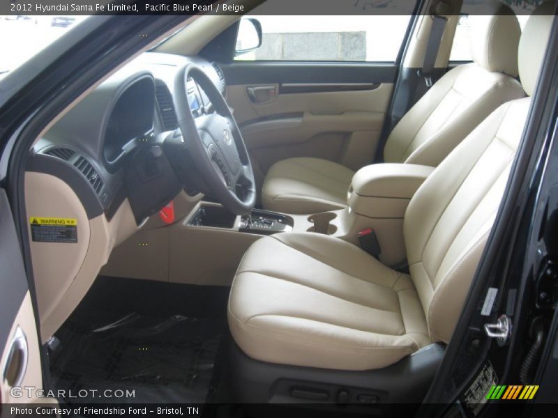 Pacific Blue Pearl / Beige 2012 Hyundai Santa Fe Limited