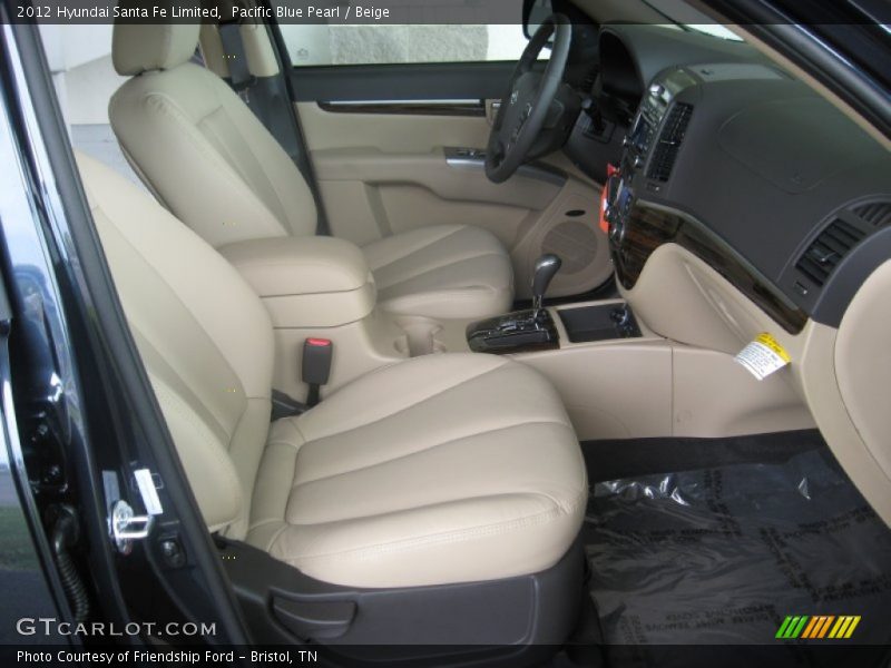 Pacific Blue Pearl / Beige 2012 Hyundai Santa Fe Limited