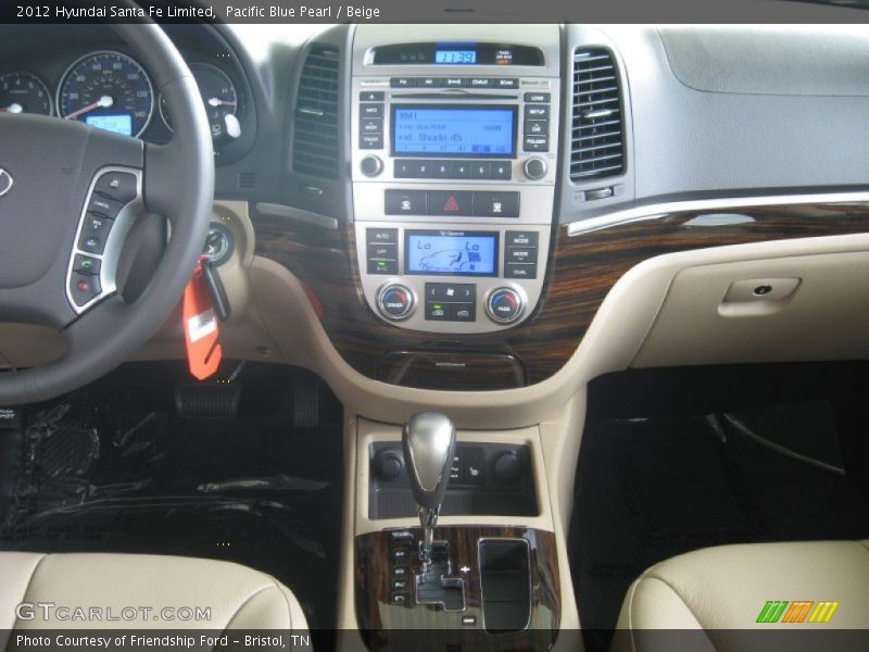 Pacific Blue Pearl / Beige 2012 Hyundai Santa Fe Limited