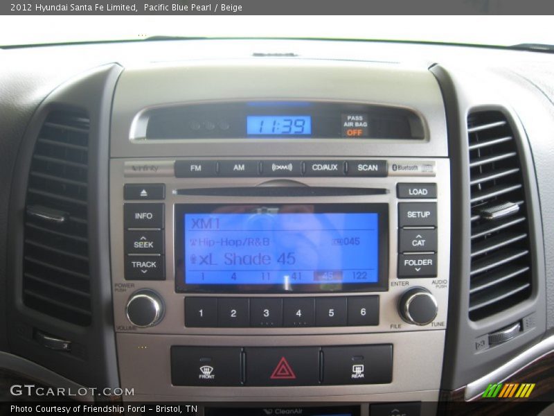 Pacific Blue Pearl / Beige 2012 Hyundai Santa Fe Limited