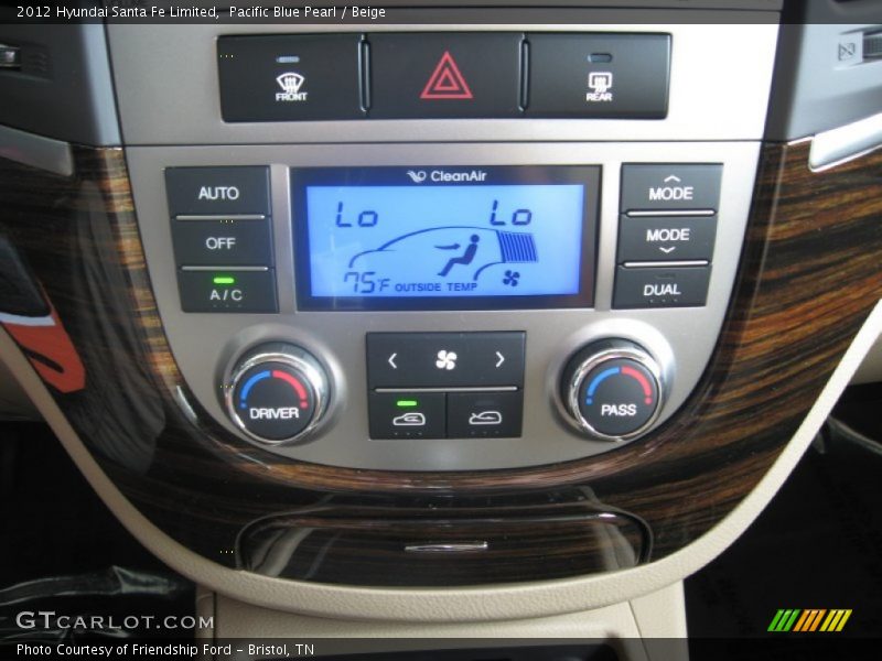 Pacific Blue Pearl / Beige 2012 Hyundai Santa Fe Limited