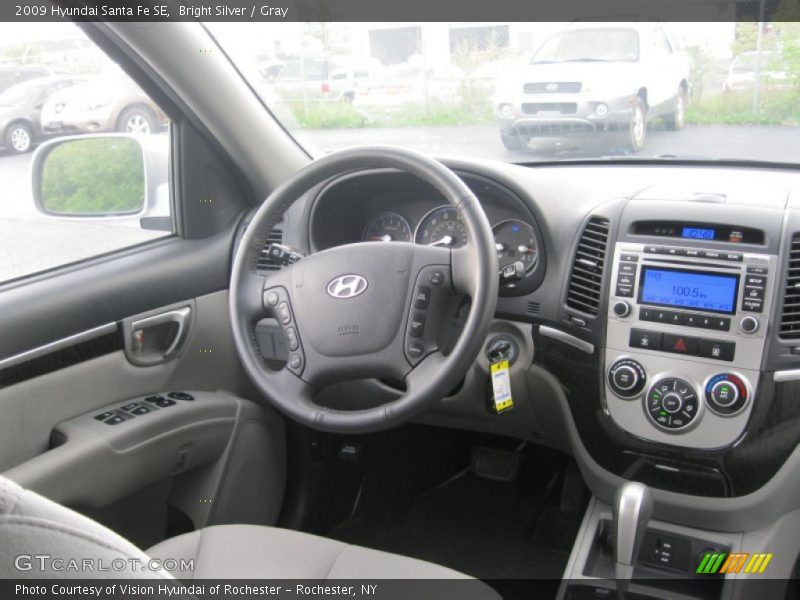 Bright Silver / Gray 2009 Hyundai Santa Fe SE