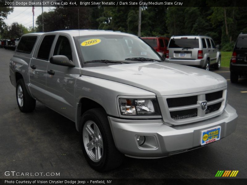 Bright Silver Metallic / Dark Slate Gray/Medium Slate Gray 2008 Dodge Dakota SXT Crew Cab 4x4