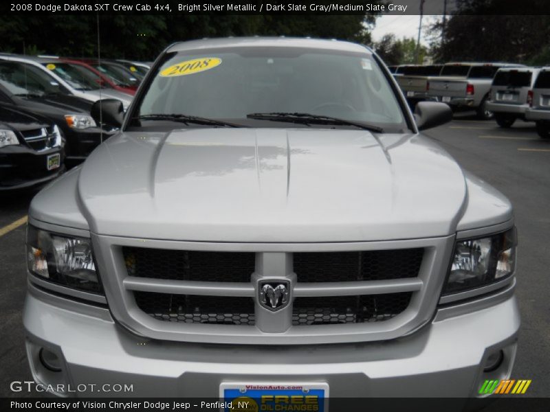 Bright Silver Metallic / Dark Slate Gray/Medium Slate Gray 2008 Dodge Dakota SXT Crew Cab 4x4