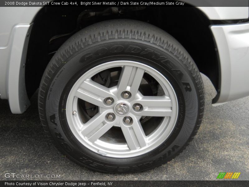 Bright Silver Metallic / Dark Slate Gray/Medium Slate Gray 2008 Dodge Dakota SXT Crew Cab 4x4