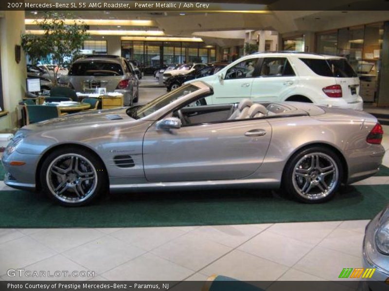 Pewter Metallic / Ash Grey 2007 Mercedes-Benz SL 55 AMG Roadster