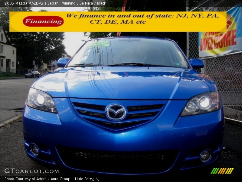 Winning Blue Mica / Black 2005 Mazda MAZDA3 s Sedan