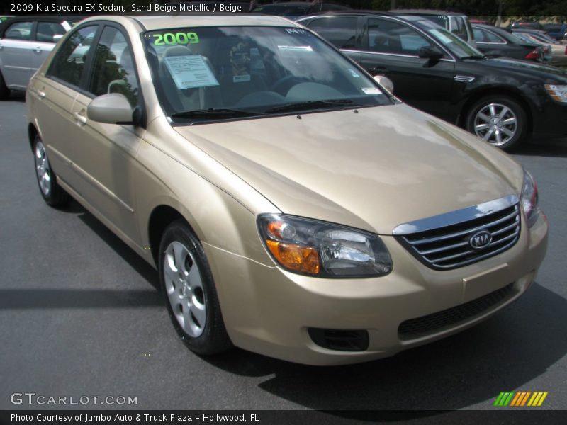Sand Beige Metallic / Beige 2009 Kia Spectra EX Sedan