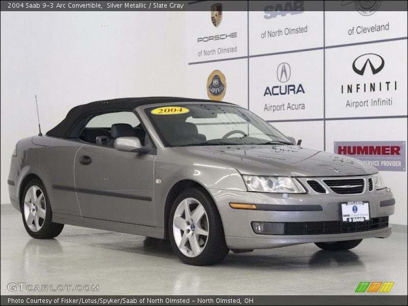 Silver Metallic / Slate Gray 2004 Saab 9-3 Arc Convertible