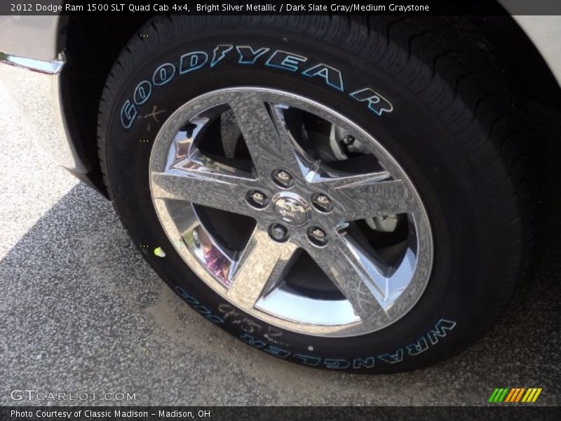 Bright Silver Metallic / Dark Slate Gray/Medium Graystone 2012 Dodge Ram 1500 SLT Quad Cab 4x4