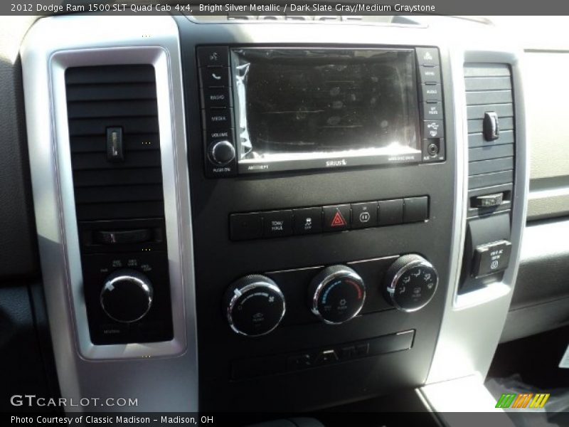 Bright Silver Metallic / Dark Slate Gray/Medium Graystone 2012 Dodge Ram 1500 SLT Quad Cab 4x4