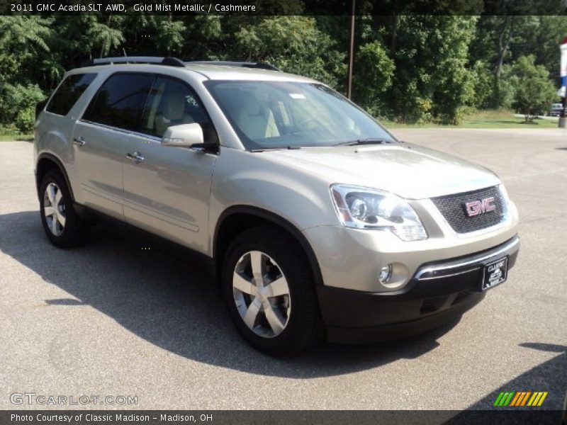 Gold Mist Metallic / Cashmere 2011 GMC Acadia SLT AWD