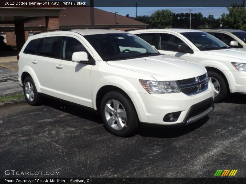 White / Black 2012 Dodge Journey SXT AWD