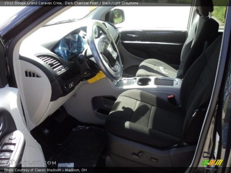 Dark Charcoal Pearl / Black/Light Graystone 2012 Dodge Grand Caravan Crew