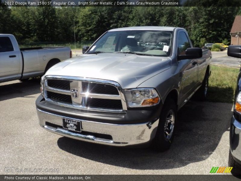 Bright Silver Metallic / Dark Slate Gray/Medium Graystone 2012 Dodge Ram 1500 ST Regular Cab