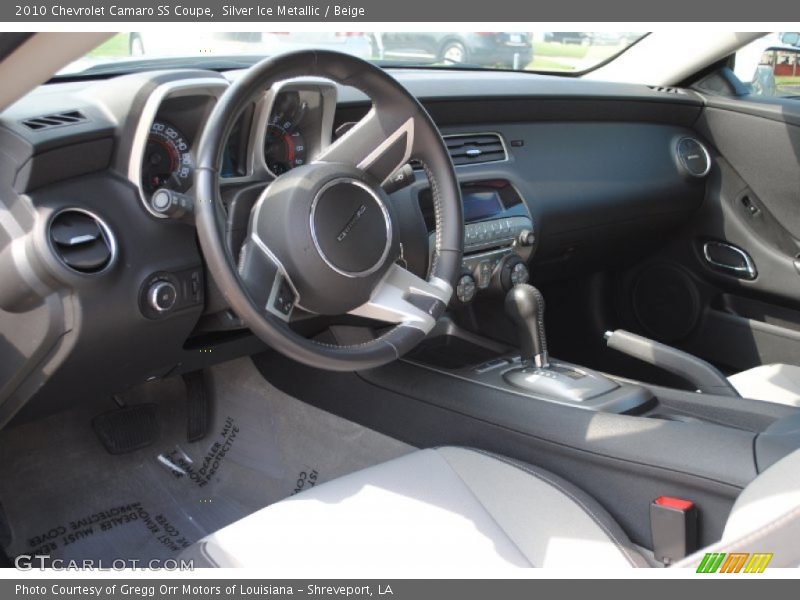 Silver Ice Metallic / Beige 2010 Chevrolet Camaro SS Coupe