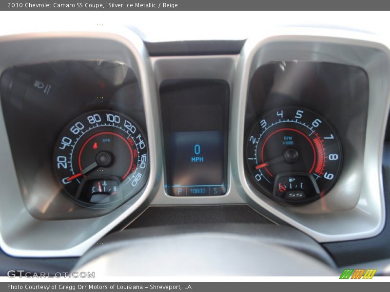 Silver Ice Metallic / Beige 2010 Chevrolet Camaro SS Coupe