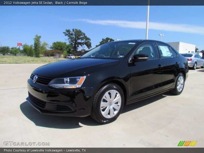 Black / Cornsilk Beige 2012 Volkswagen Jetta SE Sedan