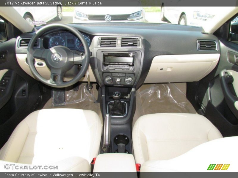 Black / Cornsilk Beige 2012 Volkswagen Jetta SE Sedan