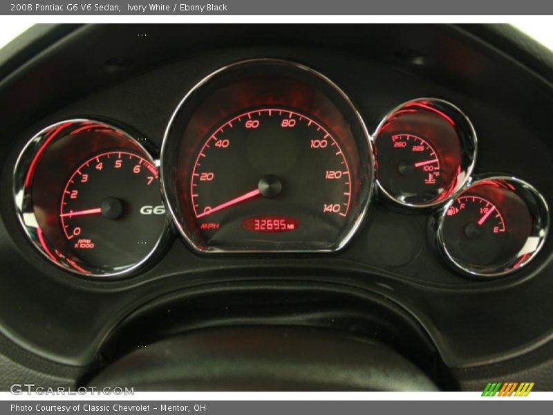 Ivory White / Ebony Black 2008 Pontiac G6 V6 Sedan