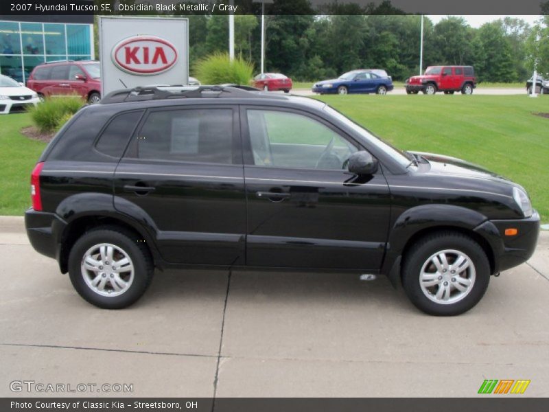 Obsidian Black Metallic / Gray 2007 Hyundai Tucson SE