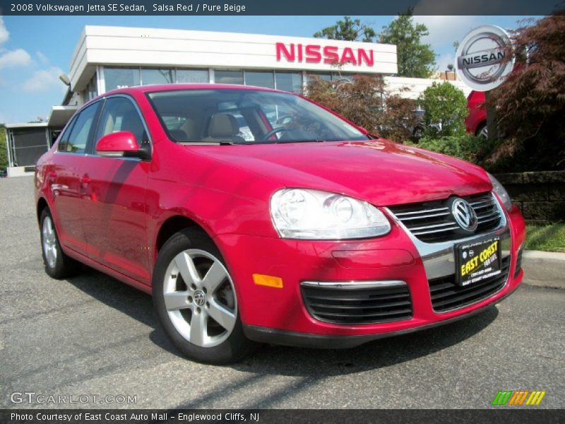 Salsa Red / Pure Beige 2008 Volkswagen Jetta SE Sedan
