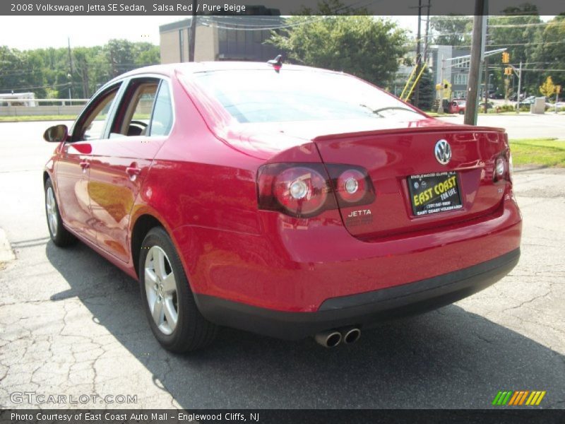 Salsa Red / Pure Beige 2008 Volkswagen Jetta SE Sedan