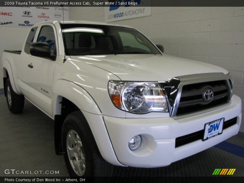 Super White / Sand Beige 2009 Toyota Tacoma V6 PreRunner Access Cab