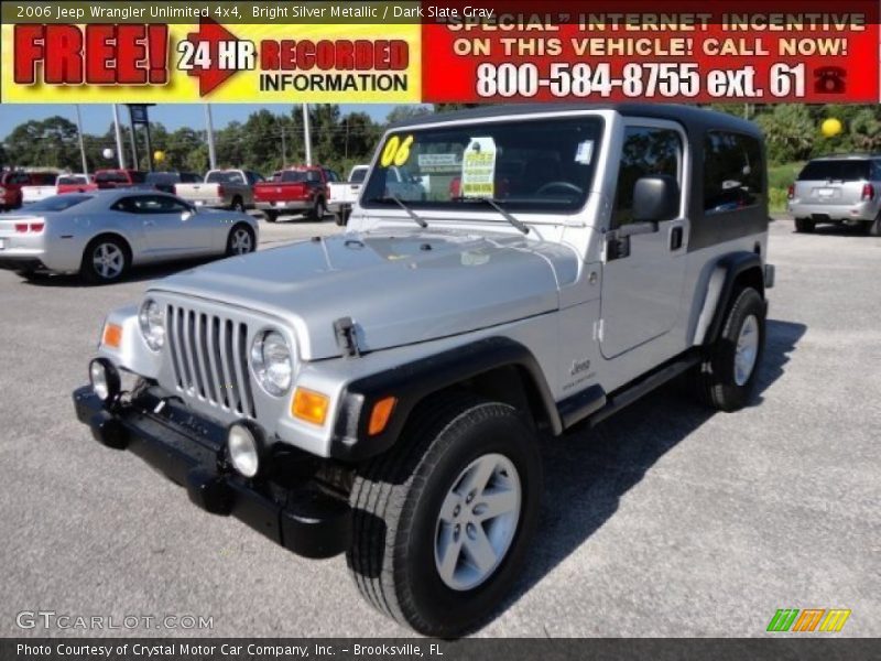 Bright Silver Metallic / Dark Slate Gray 2006 Jeep Wrangler Unlimited 4x4