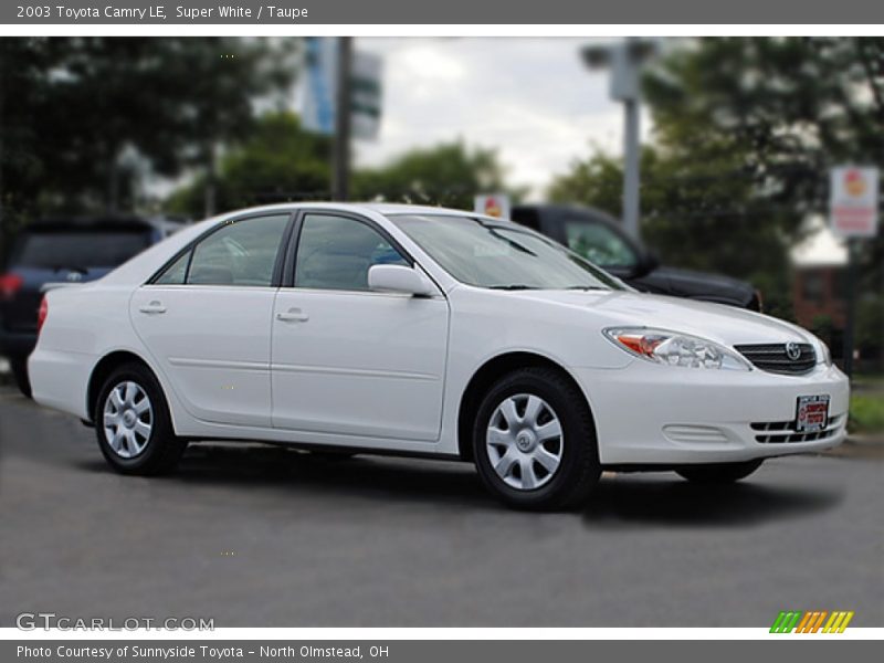 Super White / Taupe 2003 Toyota Camry LE