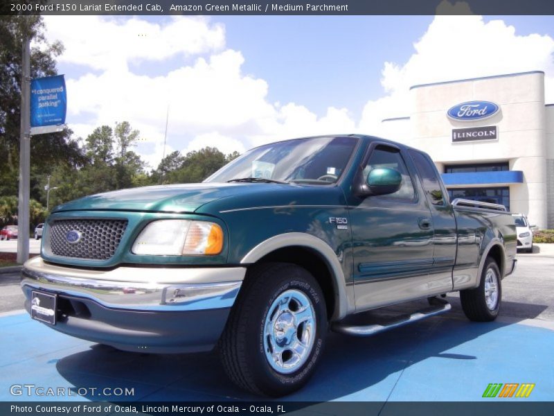 Amazon Green Metallic / Medium Parchment 2000 Ford F150 Lariat Extended Cab