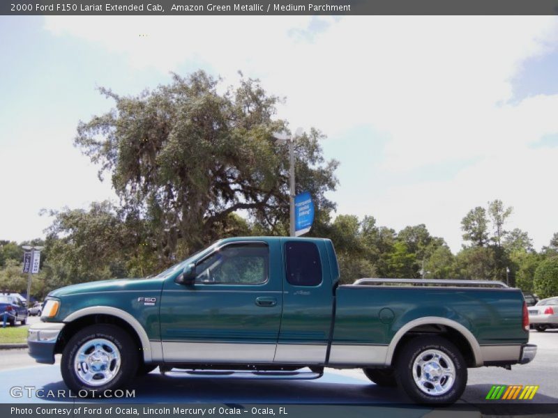 Amazon Green Metallic / Medium Parchment 2000 Ford F150 Lariat Extended Cab