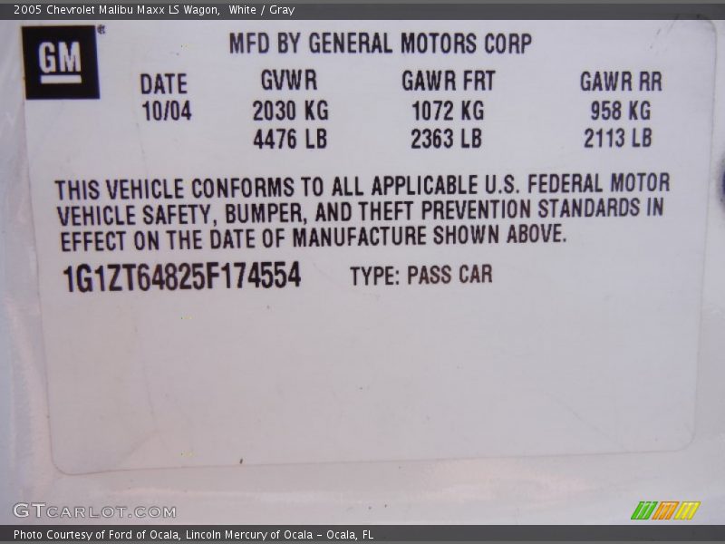 White / Gray 2005 Chevrolet Malibu Maxx LS Wagon
