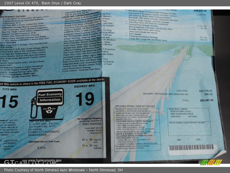 Black Onyx / Dark Gray 2007 Lexus GX 470