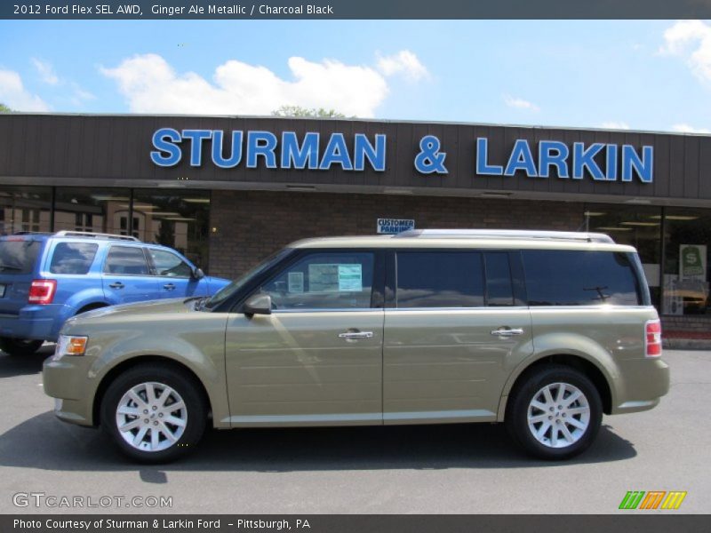 Ginger Ale Metallic / Charcoal Black 2012 Ford Flex SEL AWD