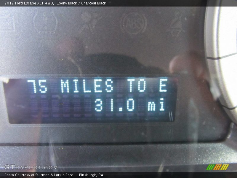 Ebony Black / Charcoal Black 2012 Ford Escape XLT 4WD