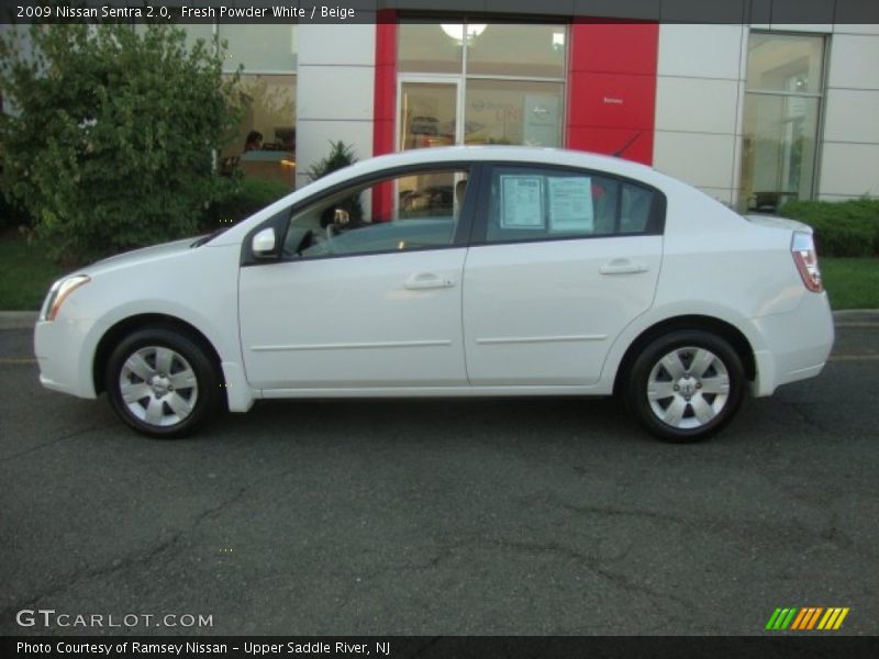 Fresh Powder White / Beige 2009 Nissan Sentra 2.0