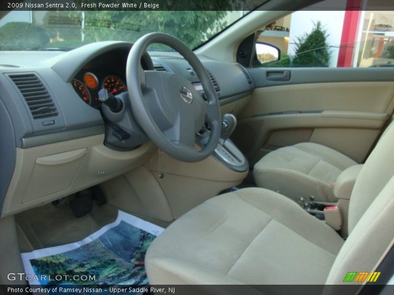 Fresh Powder White / Beige 2009 Nissan Sentra 2.0
