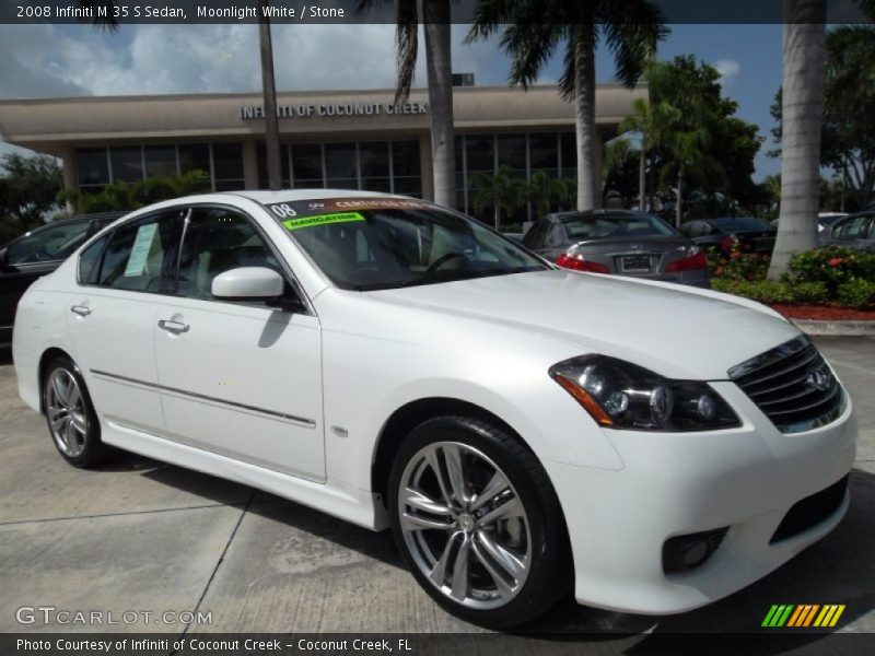 Moonlight White / Stone 2008 Infiniti M 35 S Sedan