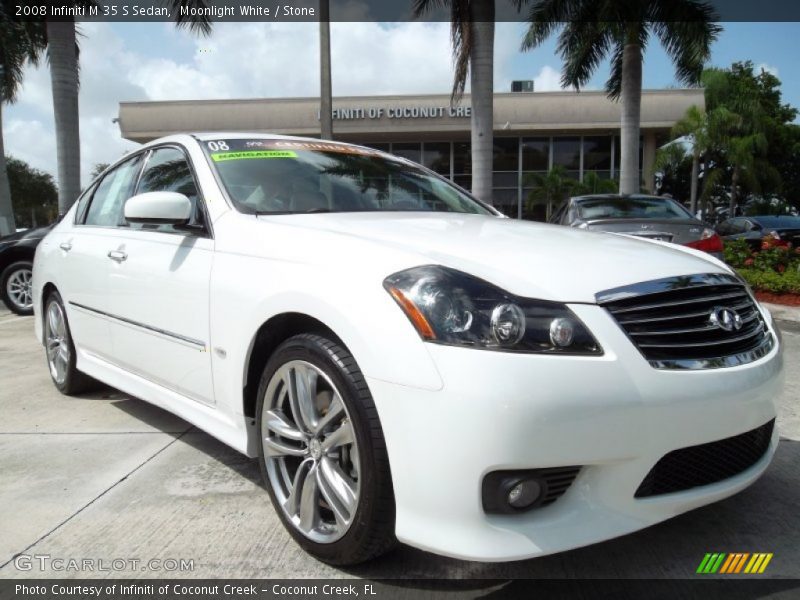 Moonlight White / Stone 2008 Infiniti M 35 S Sedan