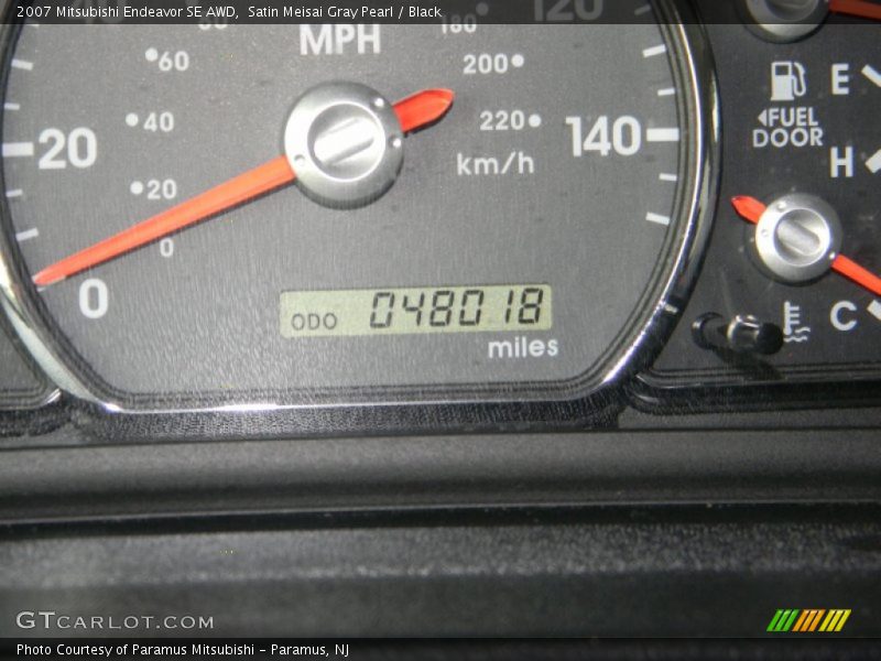 Satin Meisai Gray Pearl / Black 2007 Mitsubishi Endeavor SE AWD