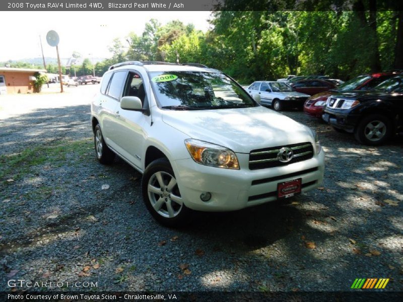 Blizzard Pearl White / Ash 2008 Toyota RAV4 Limited 4WD