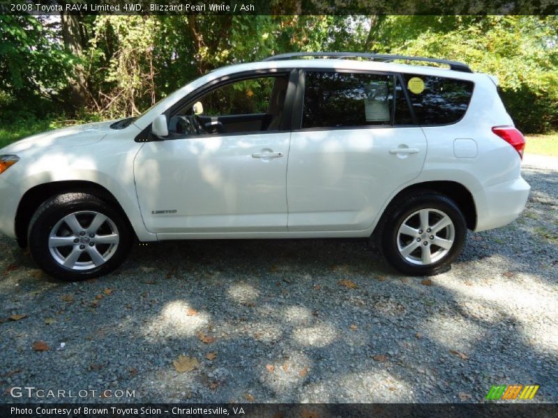 Blizzard Pearl White / Ash 2008 Toyota RAV4 Limited 4WD