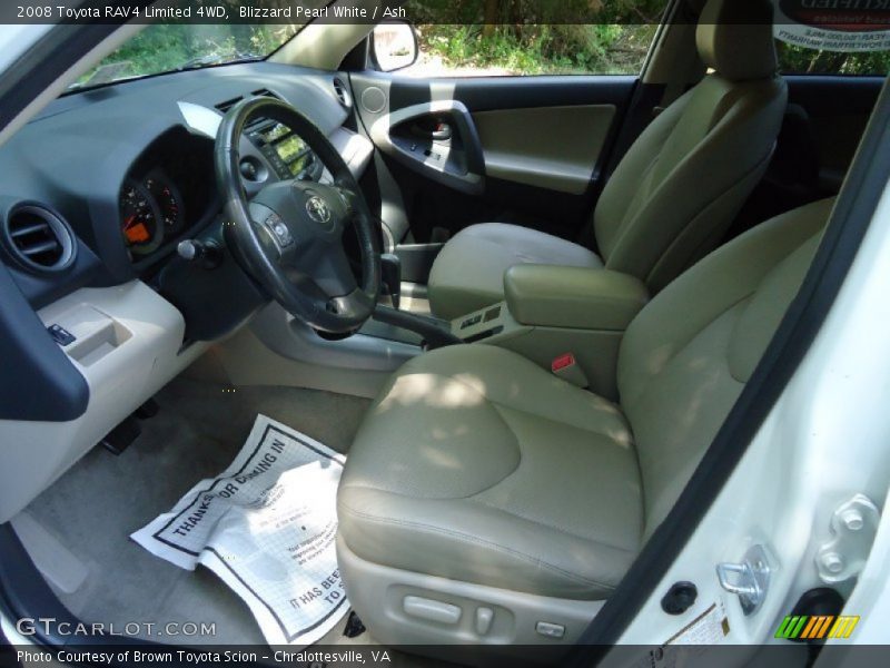 Blizzard Pearl White / Ash 2008 Toyota RAV4 Limited 4WD