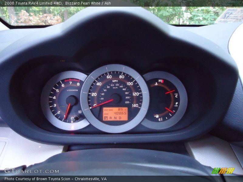 Blizzard Pearl White / Ash 2008 Toyota RAV4 Limited 4WD