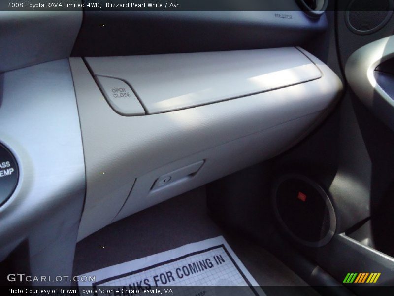 Blizzard Pearl White / Ash 2008 Toyota RAV4 Limited 4WD